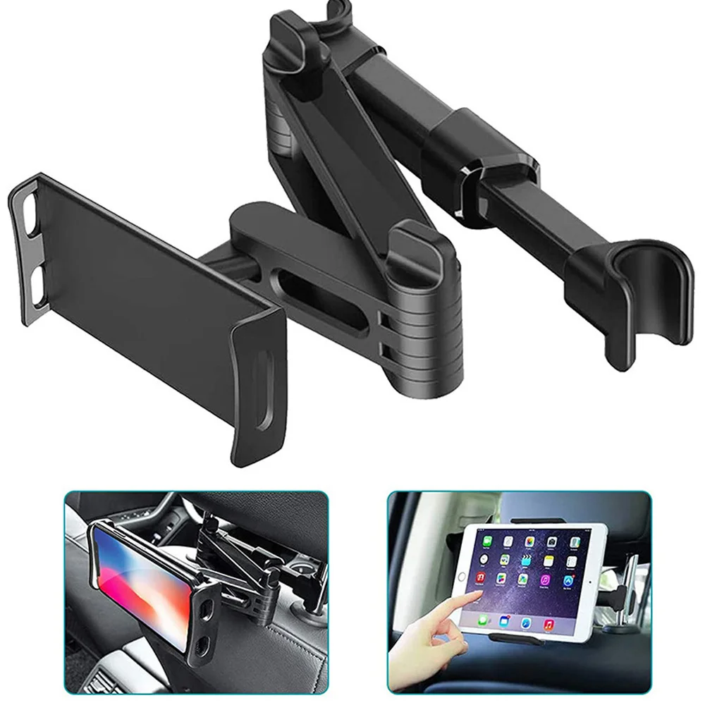 

Car Mobile Phone Holder Tablet Stand Back Seat Headrest Mount Bracket 5-11 Inch Flexible 360 Degree Rotating for ipad