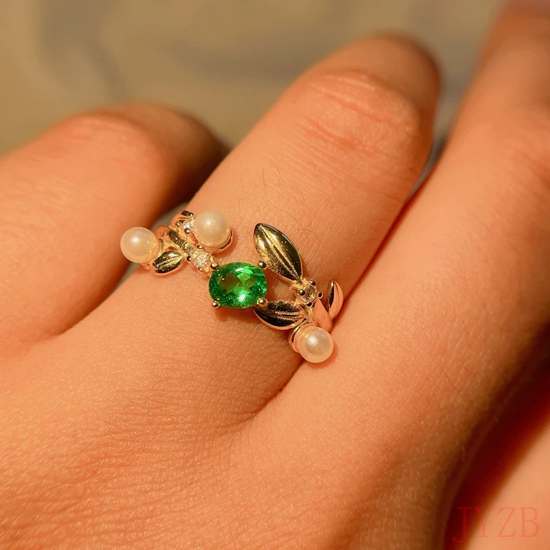 

100% natural green emerald ring for women's Engagement Wedding Promise Ring 925 sterling silver women's party jewelry gift