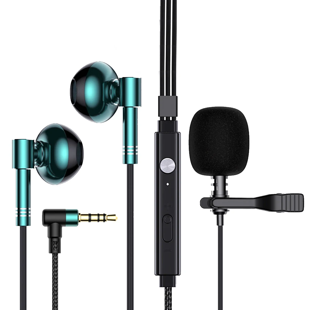 

Петличный микрофон с наушниками, портативный мини-микрофон с клипсой, L-разъем для записи видео, прямой трансляции, онлайн-класса