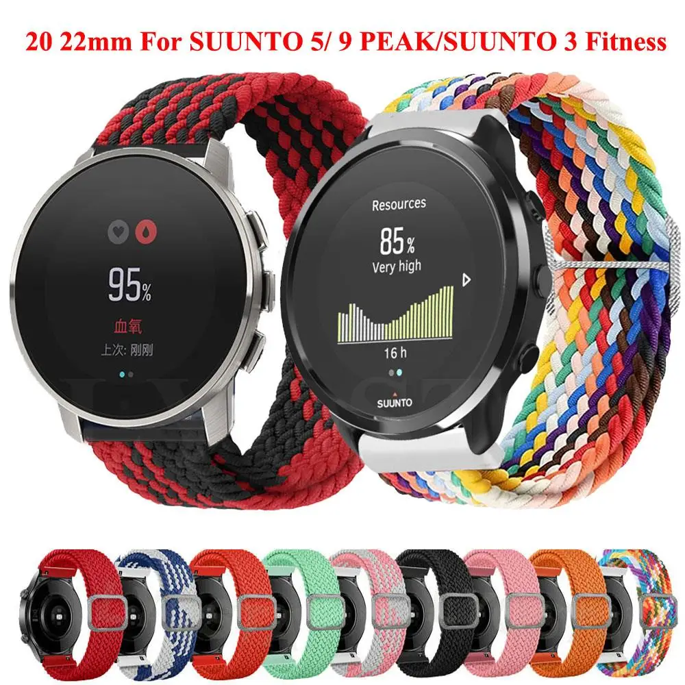 

Ремешок для SUUNTO 5 PEAK, нейлоновый браслет для фитнес-трекера SUUNTO 9 PEAK/Suunto 3, быстрая установка, 20 мм 22 мм
