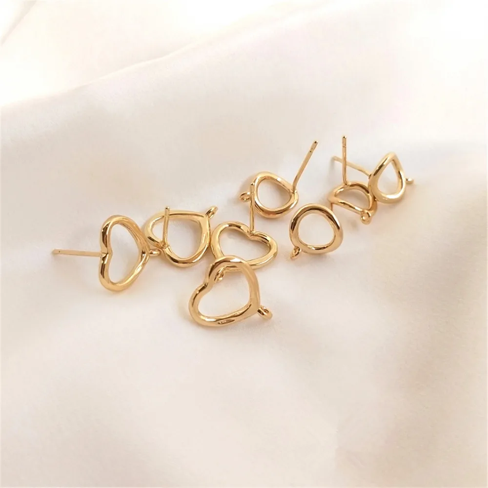 

14K Gold Filled Plated Heart ring with ring earrings twisted small circle with ring earrings DIY handmade earrings