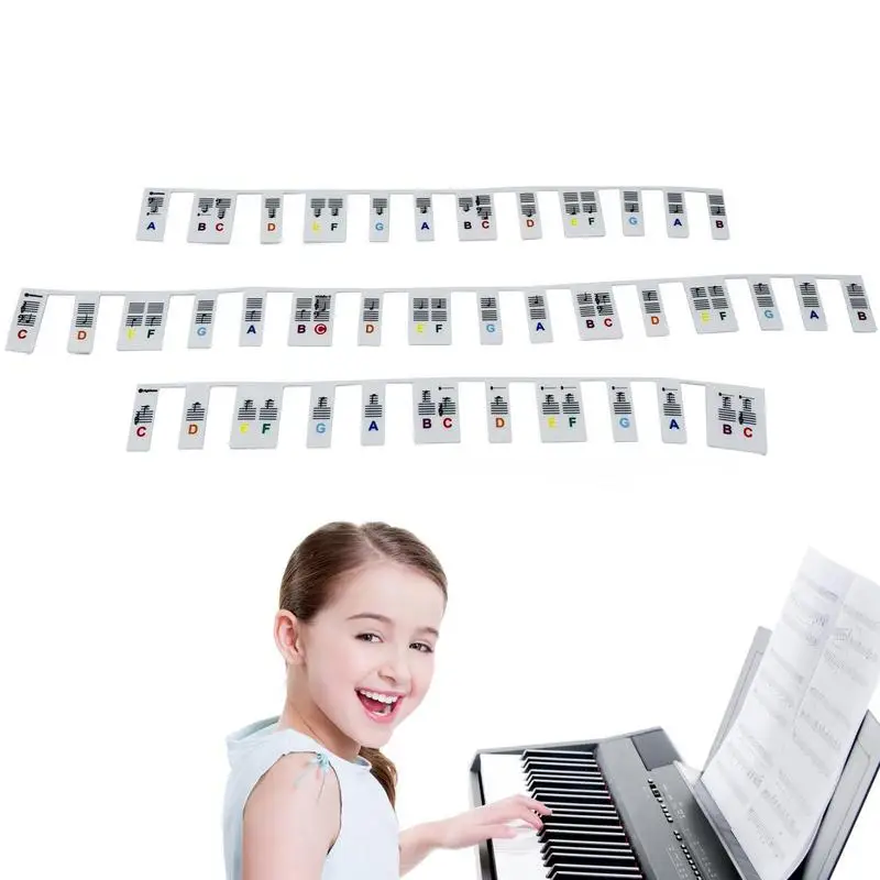 

Keyboard Stickers For Beginners Silicone Removable Keyboard Note Stickers Paste-free Reusable 88-key Keyboard Note Stickers For