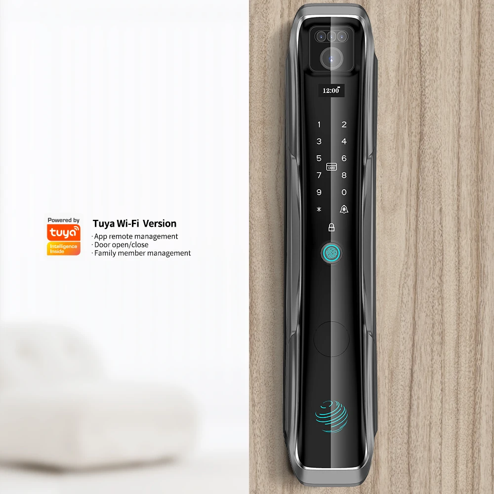 

Smart Home 3D Face ID Recognition Full Automatic Security Door Lock TUYA APP Keyless Digital Fingerprint Password Card Key