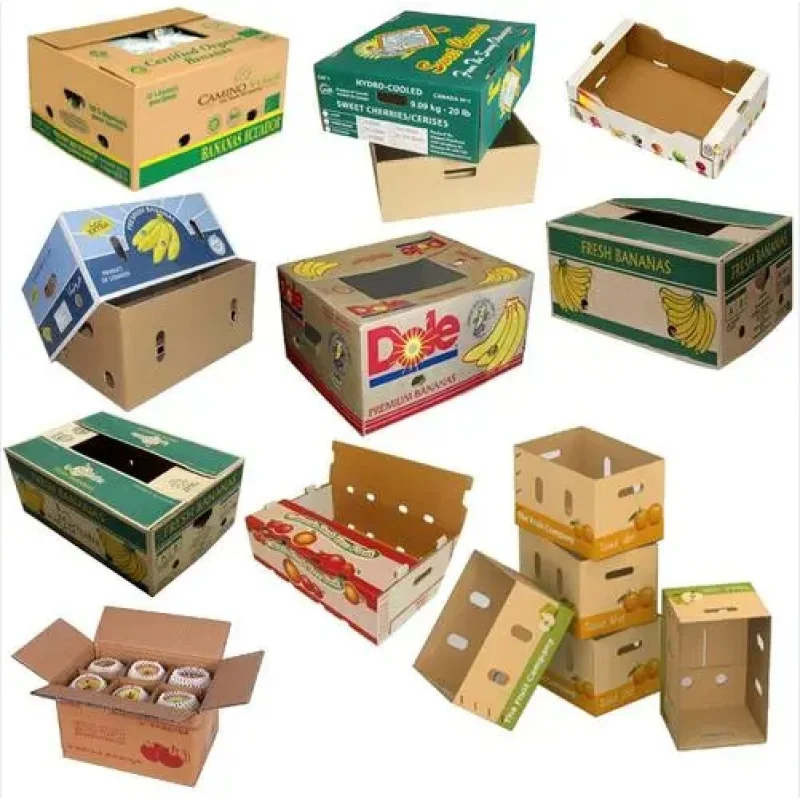 

Custom Low Price Custom Logo Cardboard Banana Fruit Packing Box Carton