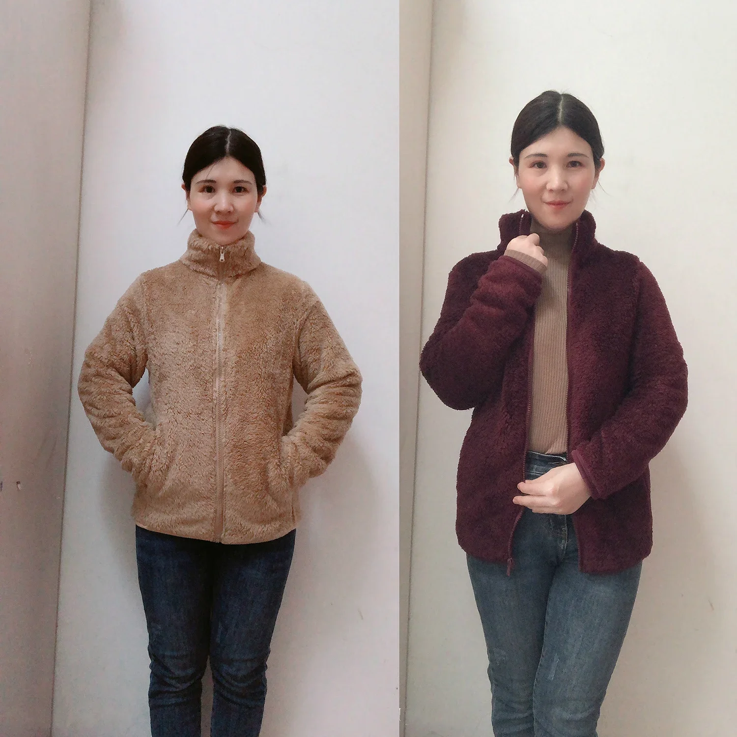 Зимняя синяя флисовая куртка оверсайз Женская Толстая пушистая двухсторонняя