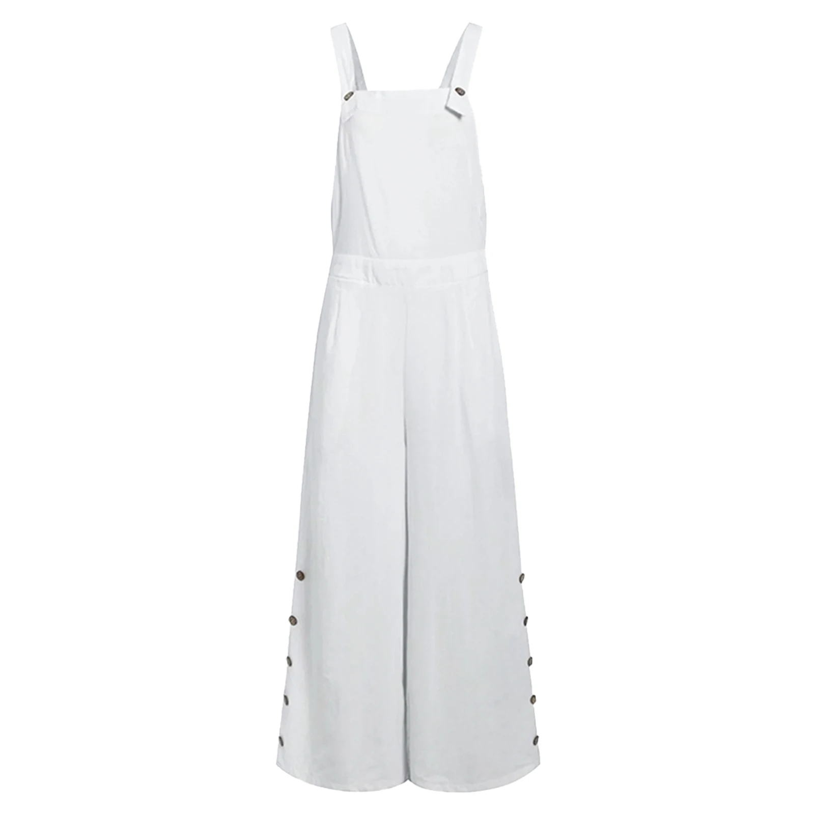 

With Pockets Breathable Loose Summer Outfits Outdoor Plain Sleeveless Baggy Comfy Wide Legs Women Jumpsuit Stretchy Casual