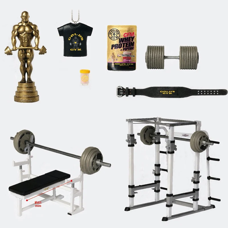 

Japan Genuine Kenenlephant Gashapon Capsule Toys Gold Gym Equipment Miniature Model Series Ornament