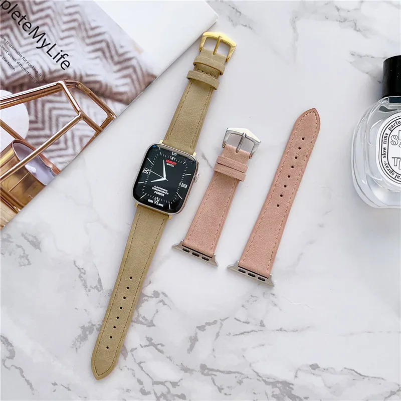 

Leather Watch Band Autumn/Winter suede Apple Watch Band ultra8 49mm 44mm 40mm 45mm 41mm Single-coil Bracelet iWatch Series 87654