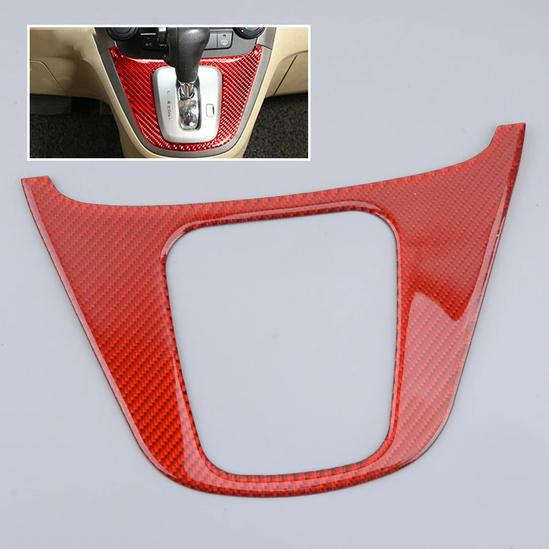 

Red Carbon Fiber Center Console Gear Shift Box Panel Trim Cover Sticker Frame Fit for Honda CR-V CRV 2011 2010 2009 2008 2007