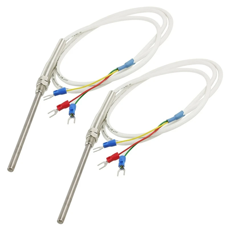 

2X PT100 Sensor Temperature Control Thermocouple Probe 1M 3.3Ft