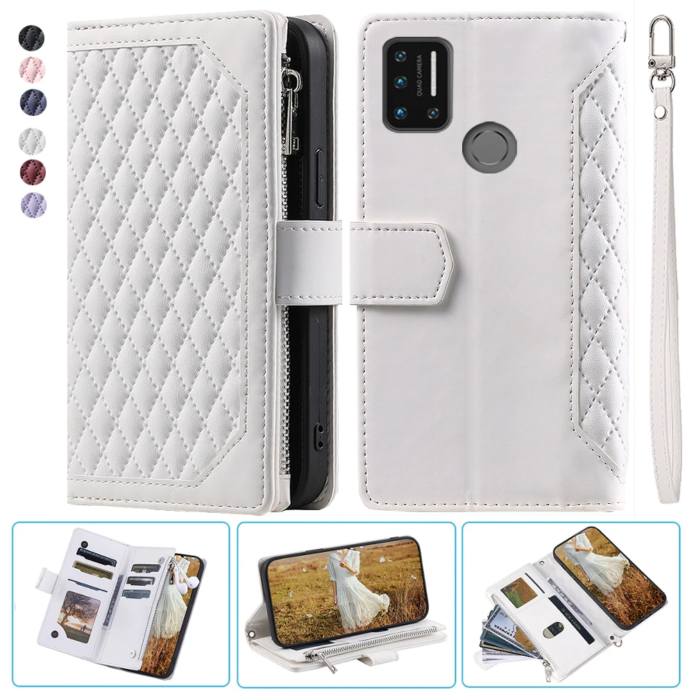 

Кожаный чехол-книжка для Umidigi A9, с ремешком на запястье