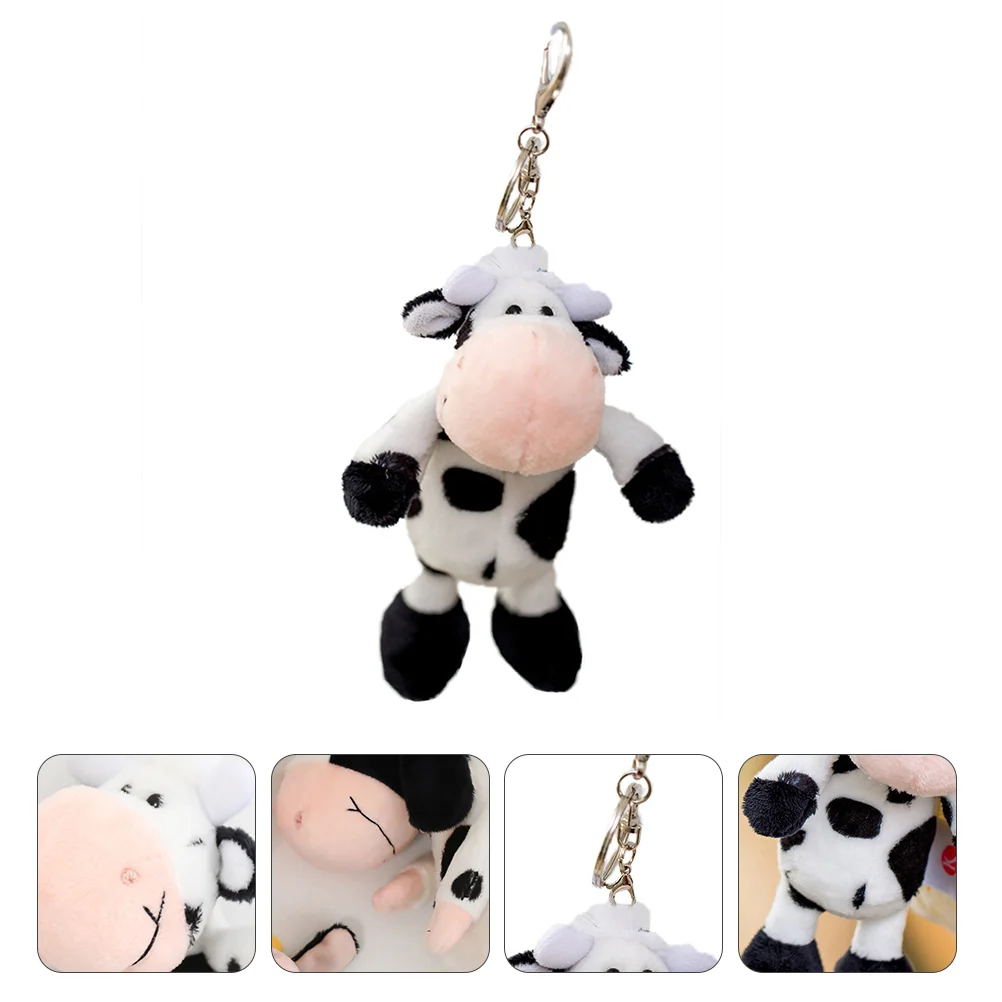 

Keychain Cow Toy Plush Pendant Stuffed Animal Key Ring Ox Keyring Charm Miniature Bull Souvenir Decorative Shaped Jewelry Calf