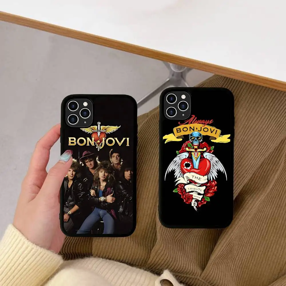 Фото Винтажный чехол для iPhone 17, 16, 15, 14, 13 Pro, 12, 11 Pro Max с изображением рок-группы B-Bon J-Jovi, жесткий PC+TPU, задняя крышка №2