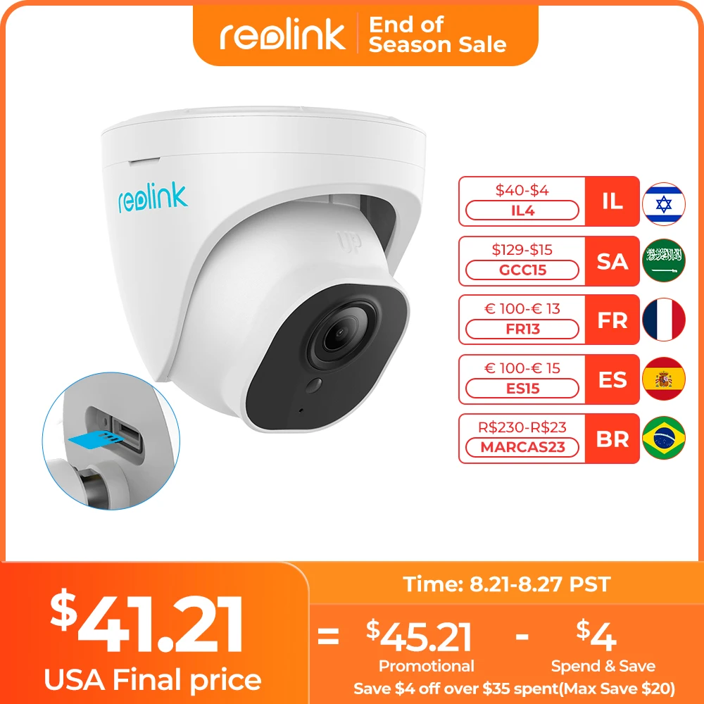 Reolink Smart Security Camera 5MP PoE Outdoor Infrared Night Vision Dome Cam Featured with Person/Vehicle Detection RLC-520A