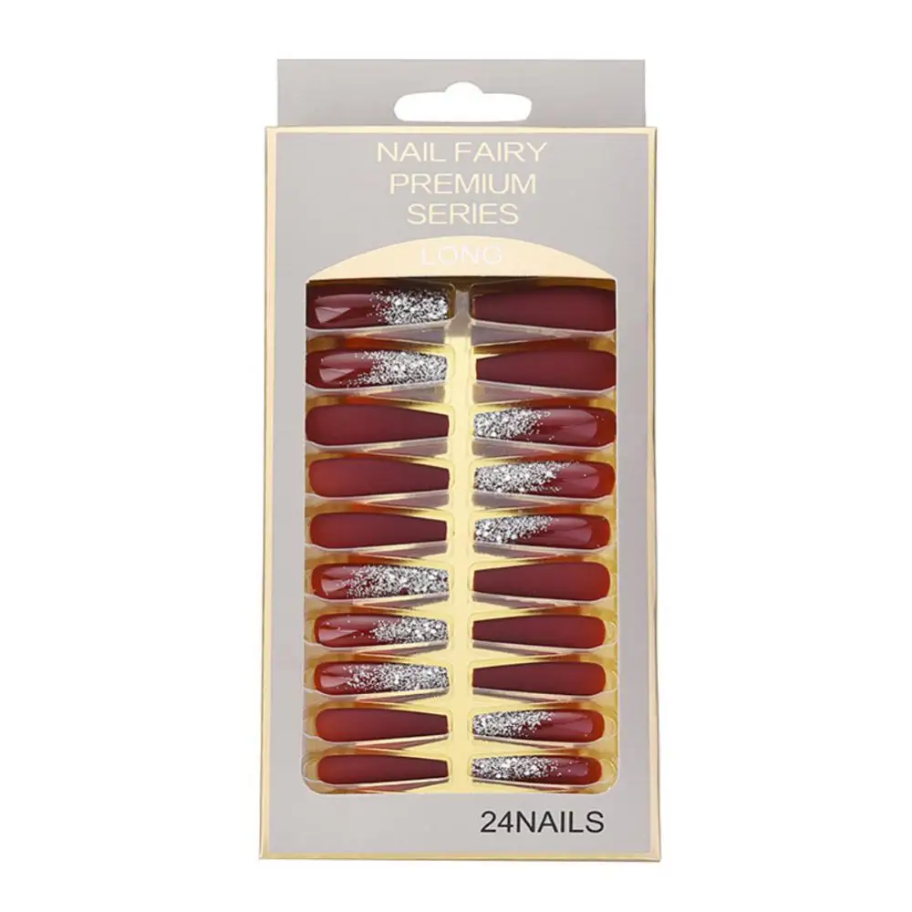 

Fake Nails Wearable Fake Nails Ballet Press On Nails Tips Nails Art Artificial Fingernails Square Head Full Cover Nails Manicure