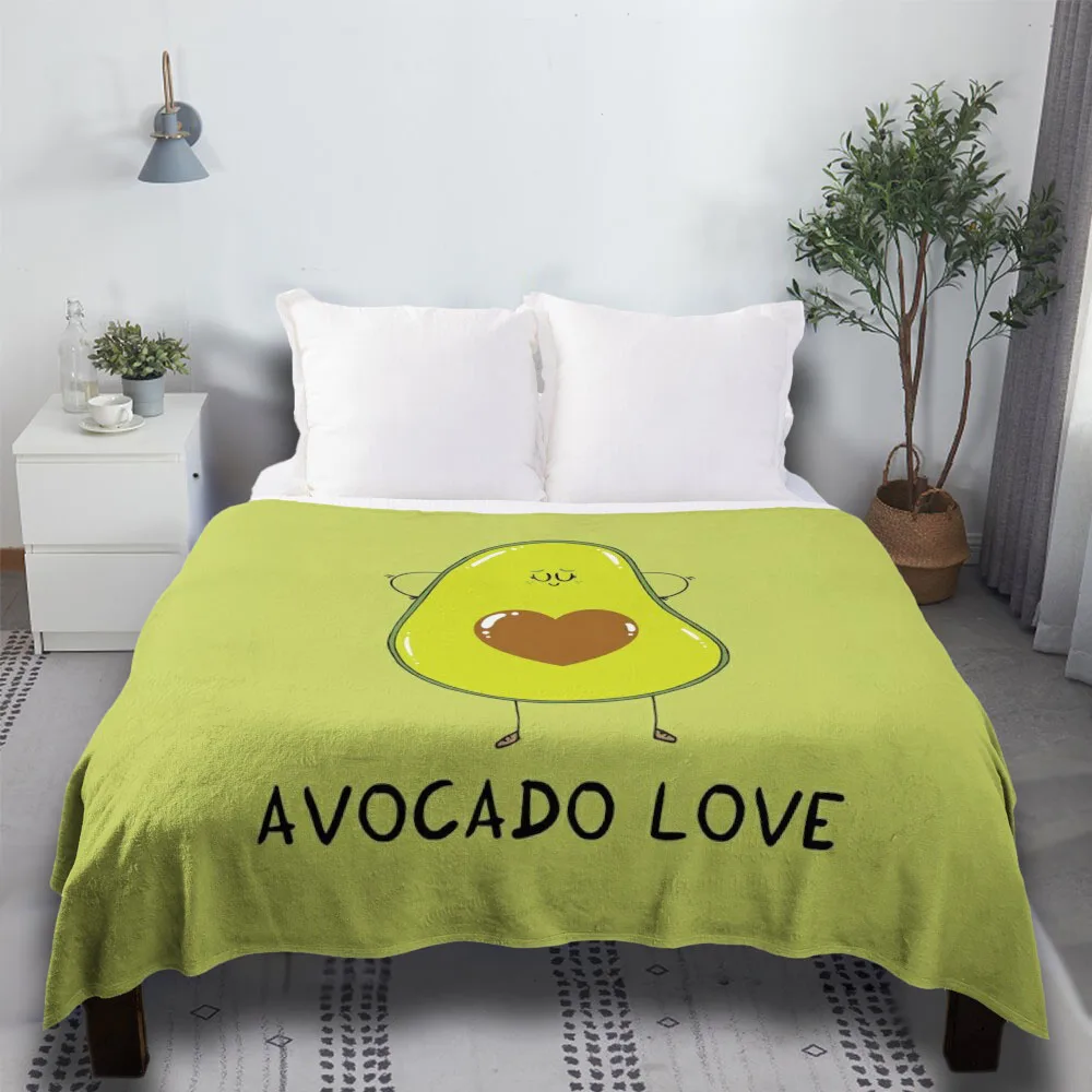 

Avocado Love Halloween Luxury For Sofa Fuzzy Throw Blanket
