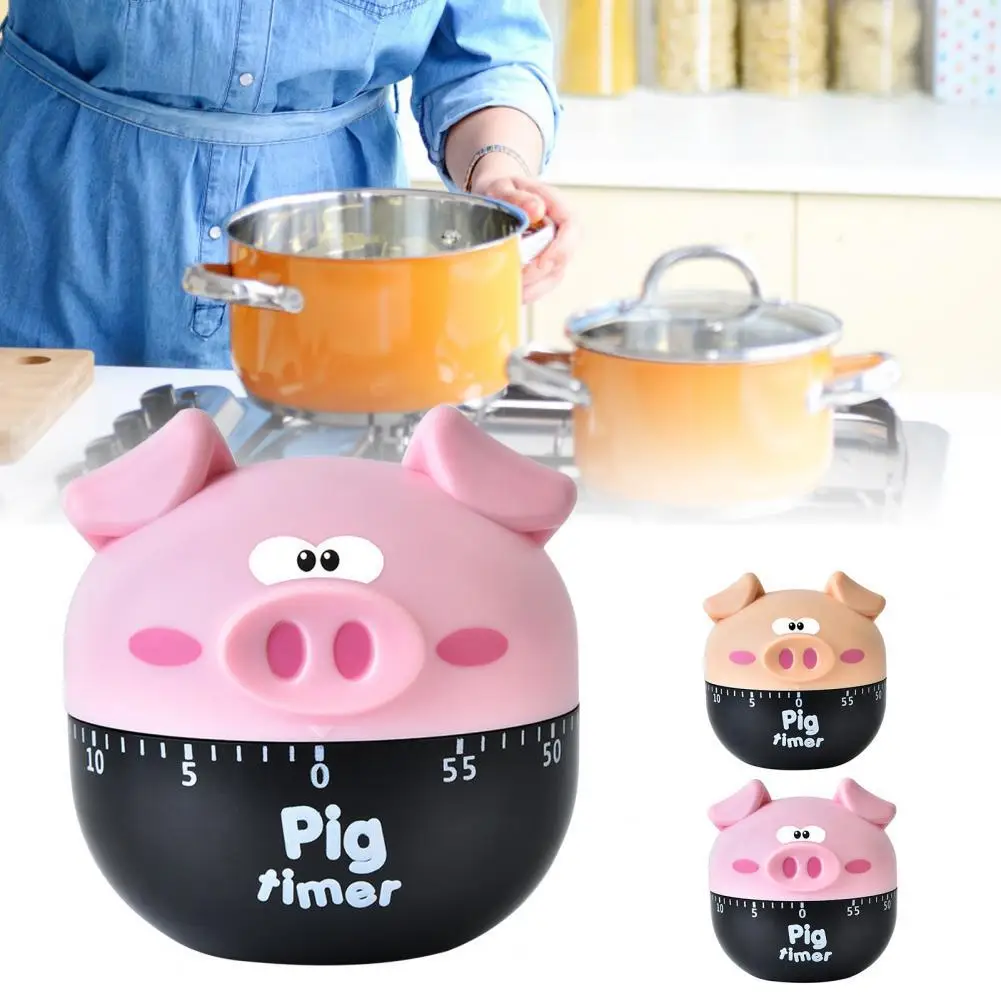 

Часы с таймером, простые в использовании кухонные аксессуары из АБС-пластика, в форме милой свиньи, для приготовления пищи