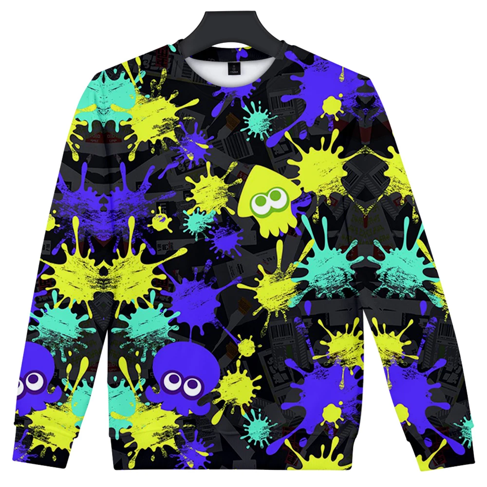 

Свитшот унисекс креативный с круглым вырезом, уличная одежда для мужчин и женщин в стиле Харадзюку С 3D рисунком игры «Splatoon 3», y2k, Осень-зима