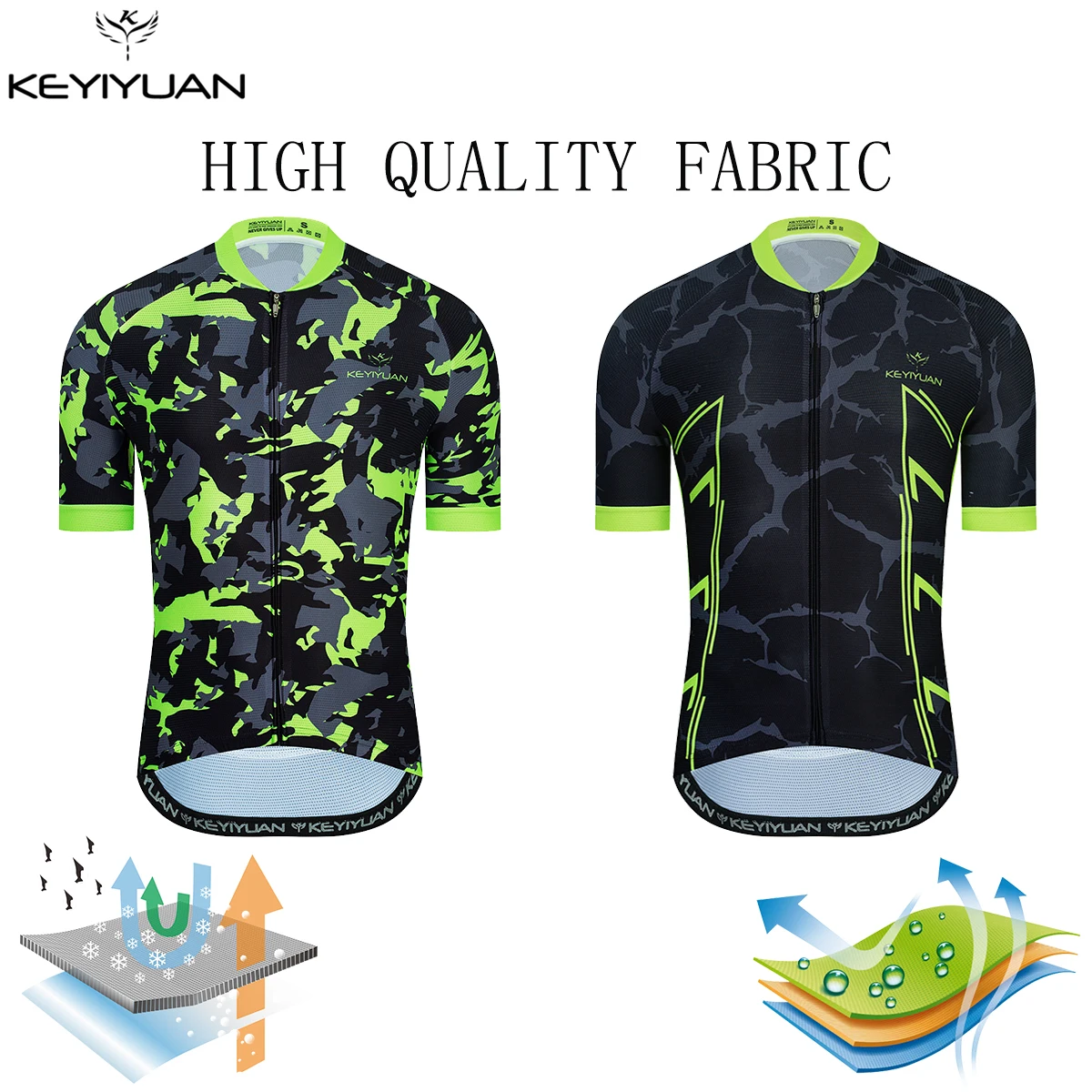 Купи KEYIYUAN New Men Short Sleeve Cycling Jersey Tops Summer Bicycle Shirts Mountain Bike Clothes Maillot Ciclismo Hombre Verano за 775 рублей в магазине AliExpress