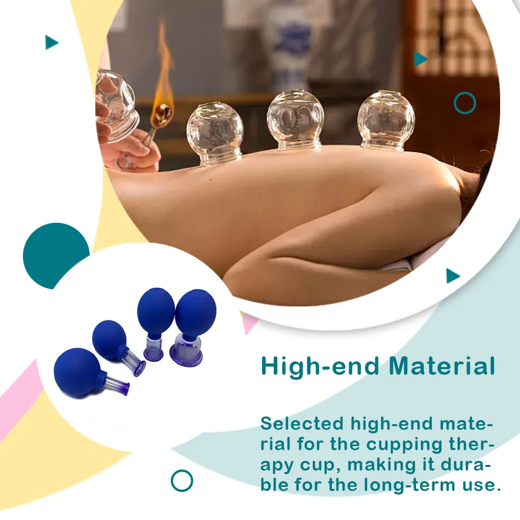 

4 Pieces Cupping Tool Safety Treatment Home Face Body Therapy Cups