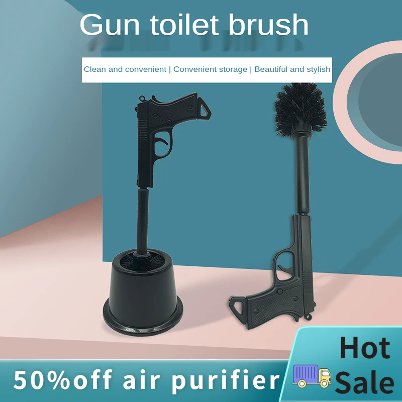 

Silicone Toilet Wash Brush Pistol Decorate Hanging WC Brushes Holder Cleaning Dredge Toilet Blockage Stain Bathroom Hardware