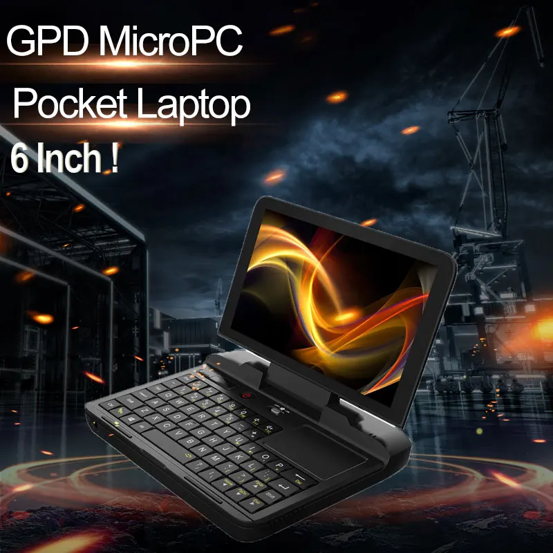 GPD Cheap Pocket Laptop Netbook Computer Notebook MicroPC 6 Inch RJ45 RS232 HDMI-Compatible Windows 10 Pro 8G RAM Backlit Black