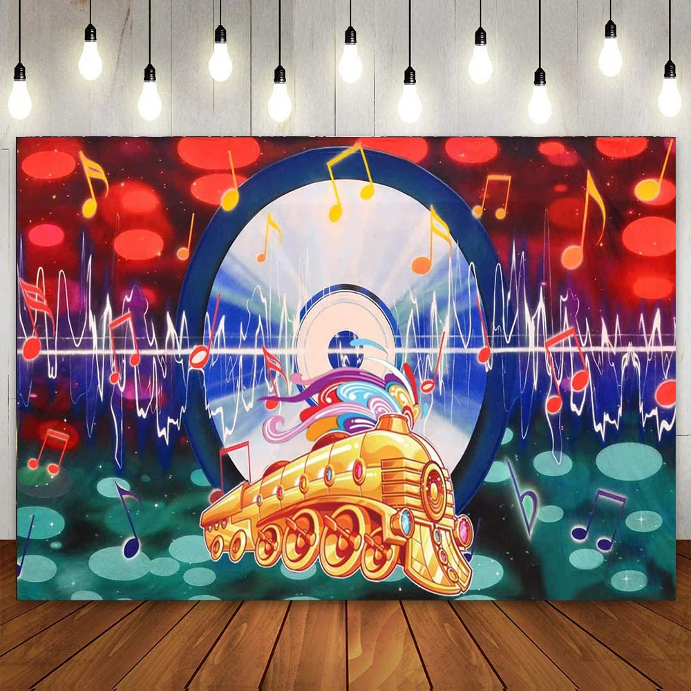 Soul Train Backdrop Music Waveform Concert Background Neon Night Club Birthday Party Decoration 60s 70s 80s for Girls Women Men