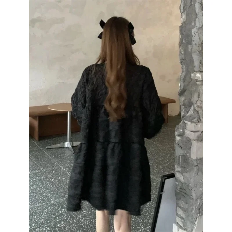 QWEEK готическое черное платье большого размера в стиле Харадзюку женские