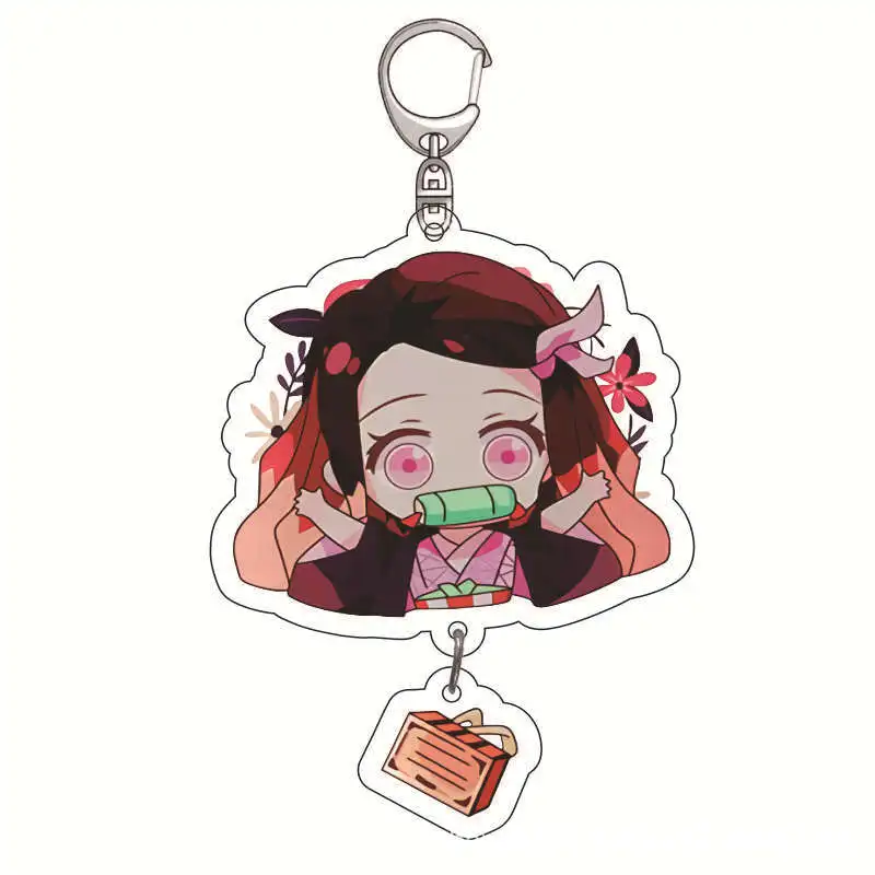 

Anime Demon Slayer Keychain Kimetsu No Yaiba Blade of Ghost Keychain Cute Tokitou Figures Acrylic Pendant Car Key Chain Jewelry