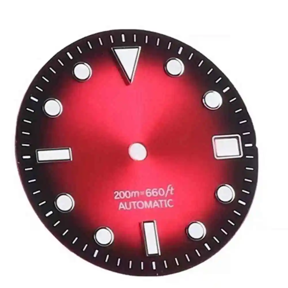 28.5MM Baby Blue Green Dark Blue Watch Dial For SKX007 6105 7S26 NH35 Movement 2 Positions Replacement Watch Dial