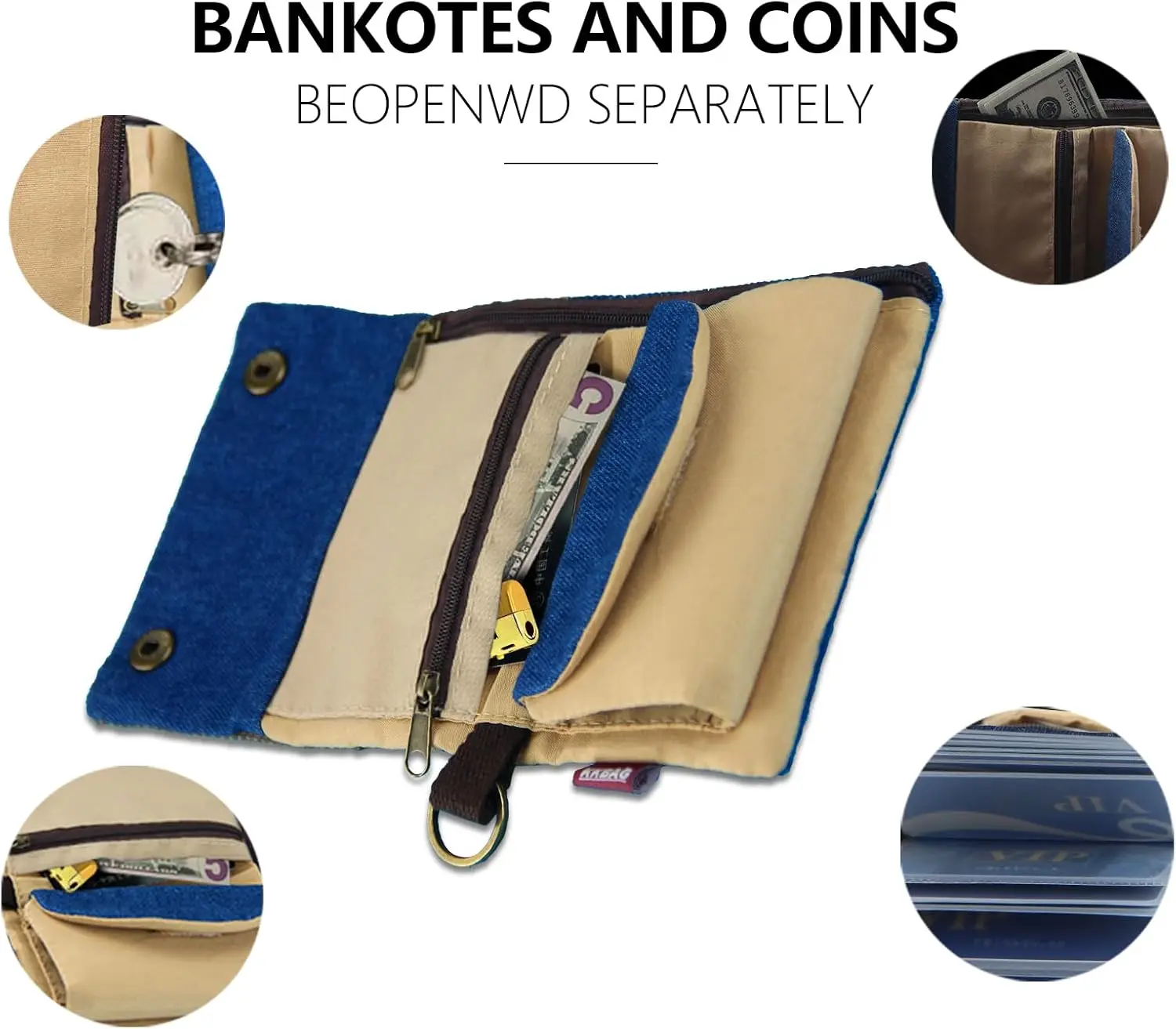 Тройной тканевый кошелек ручной работы для женщин и мужчин простые короткие