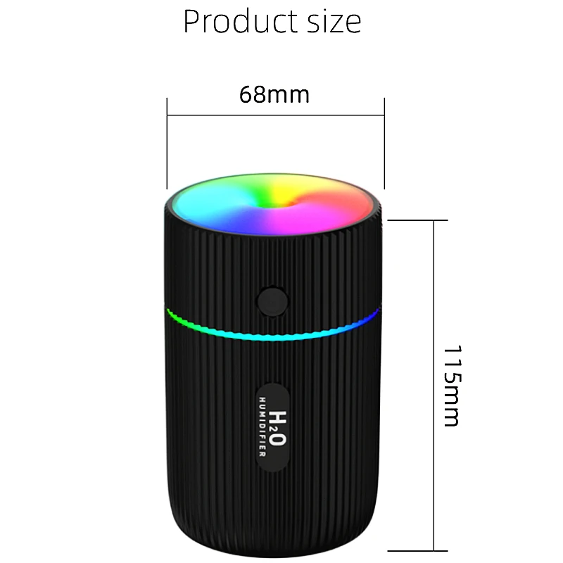 220ML Mini Car Air Humidifier USB Ultrasonic Essential Oil Diffuser Smart Purifier Home Aroma Anion Mist Maker LED for Xiaomi images - 6
