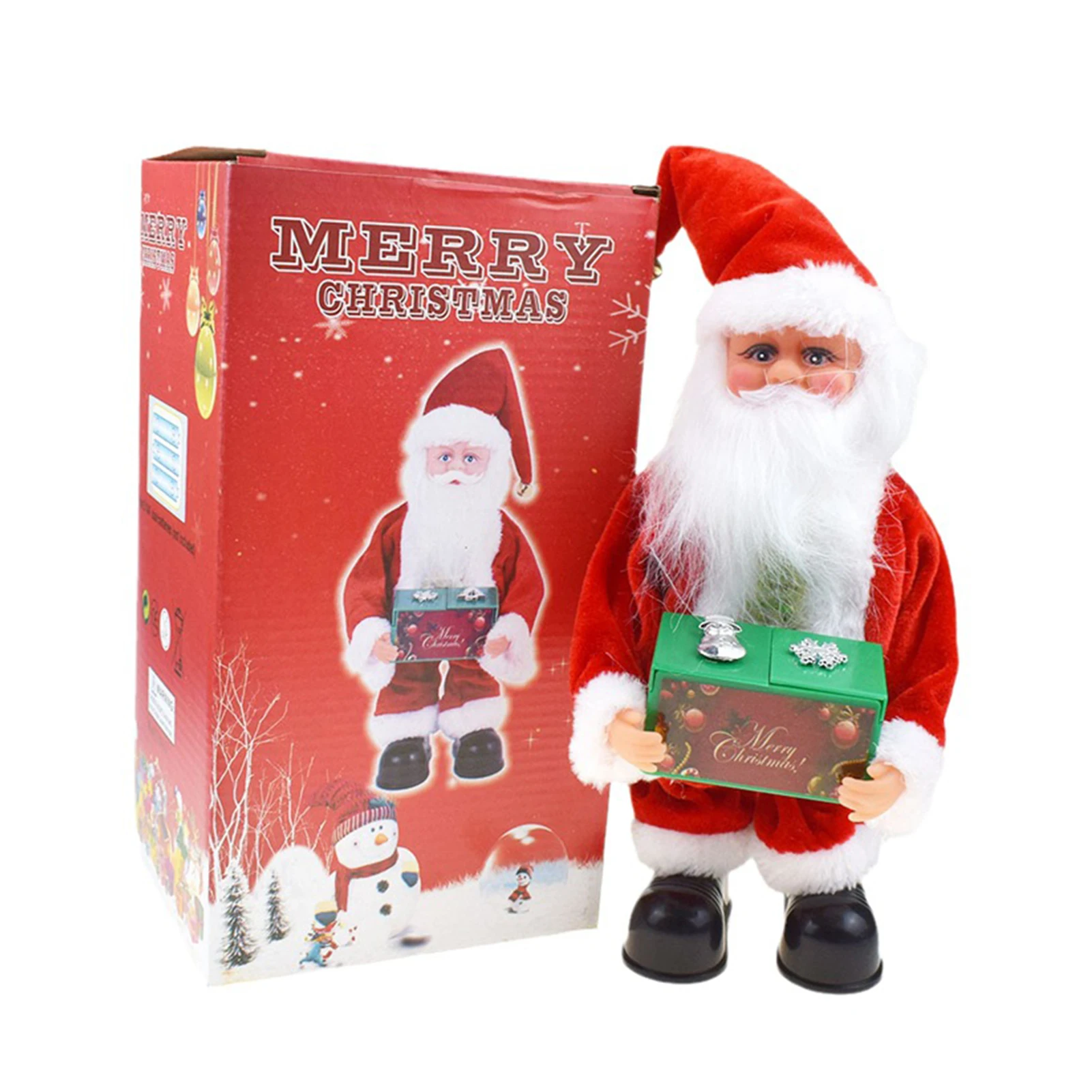 

Electric Santa Claus Christmas Music Box Ornament Toy Creative Christmas Tabletop Statue for Home Office Table Decorations