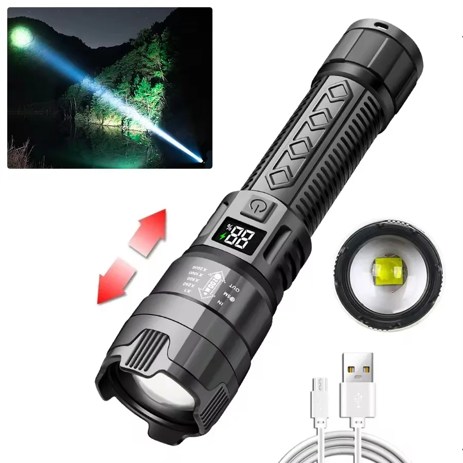 

Тактический фонарь LED 2000lm с аккумулятором