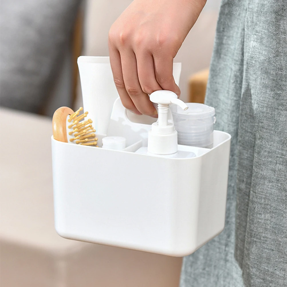 

Portable Desktop Storage Box Shower Container with Compartments Desktop Organizer Divided Shower Tote for Dorm Shelf Cabinet