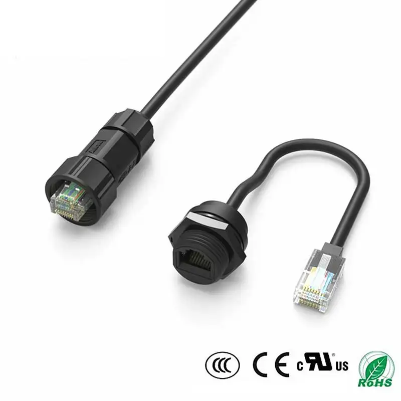 Сетевой авиационный соединитель RJ45 M19, разъем для обмена сигналом Rj45, водонепроницаемый интерфейс 500 В, 8 контактов, прозрачная головка, штекер IP68