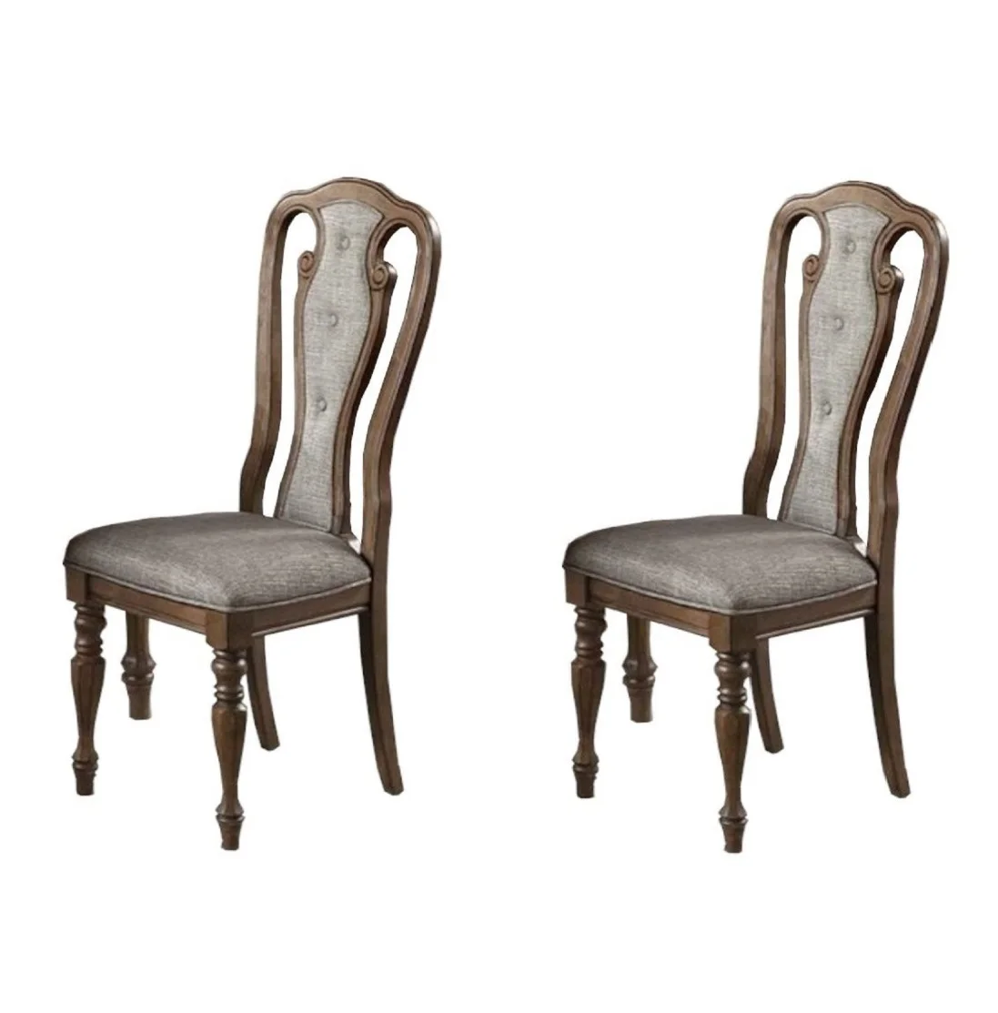 

Dining Chair Mid-Century Style Upholstered Tufted Unique Design Chairs Back Cushion Seat Dining Room Brown Vintage High Back