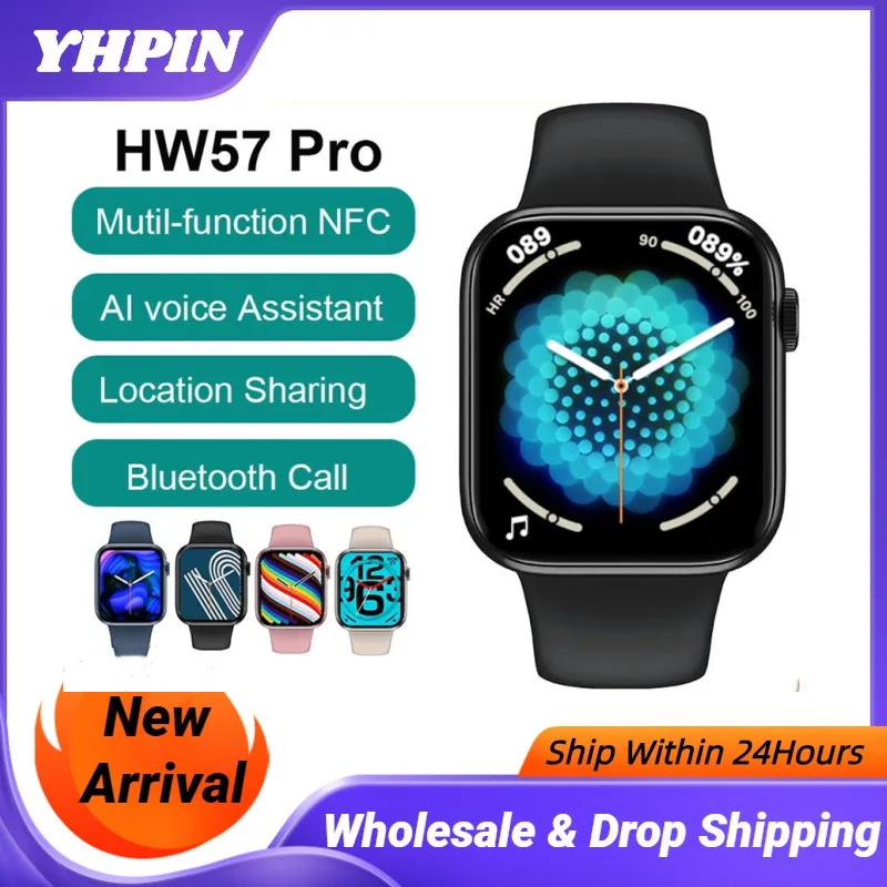 

2022 Smartwatch HW57 Pro Smart Watch Men 44mm NFC Voice Assistant Bluetooth Call Women smartwatch PK Dt100 IWO HW22 W27