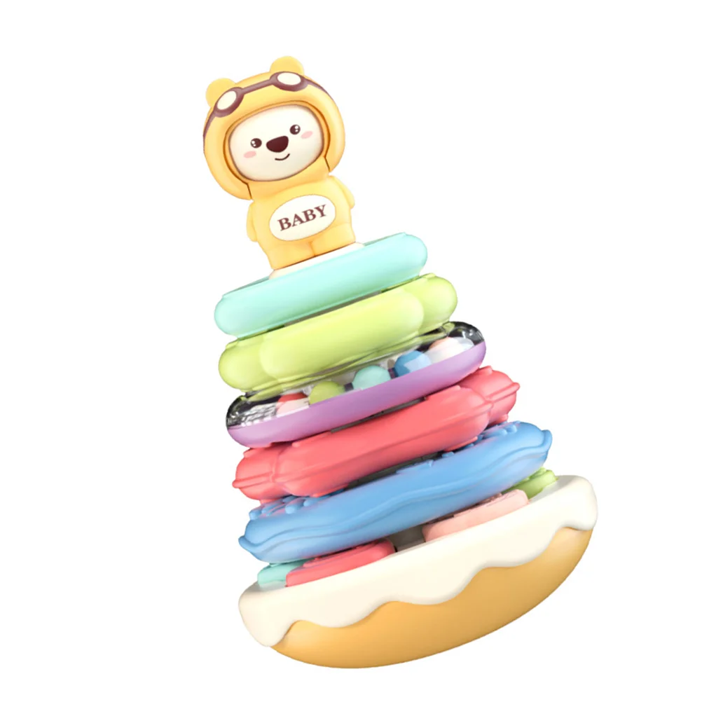 

1 Set of Baby Sound Cognition Building Ring Stacker Education Plaything