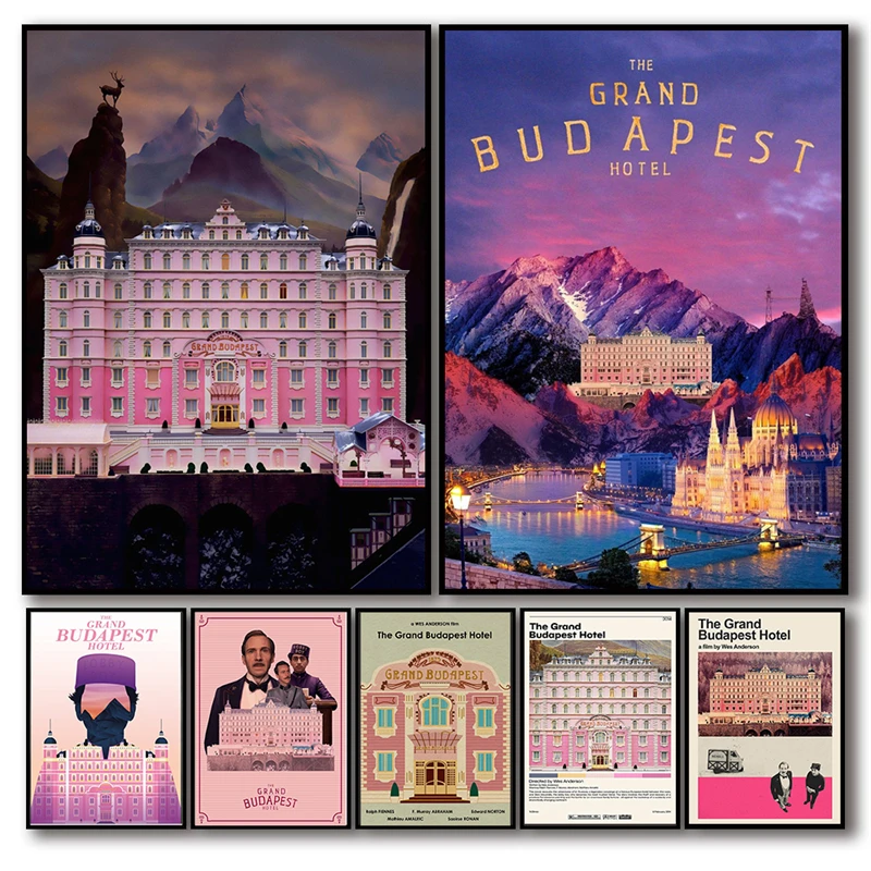

Classic Retro Tourist Movie Detail The Grand Budapest Hotel Poster Aesthetic Canvas Print Wall Art Mural Home Kitchen Room Decor