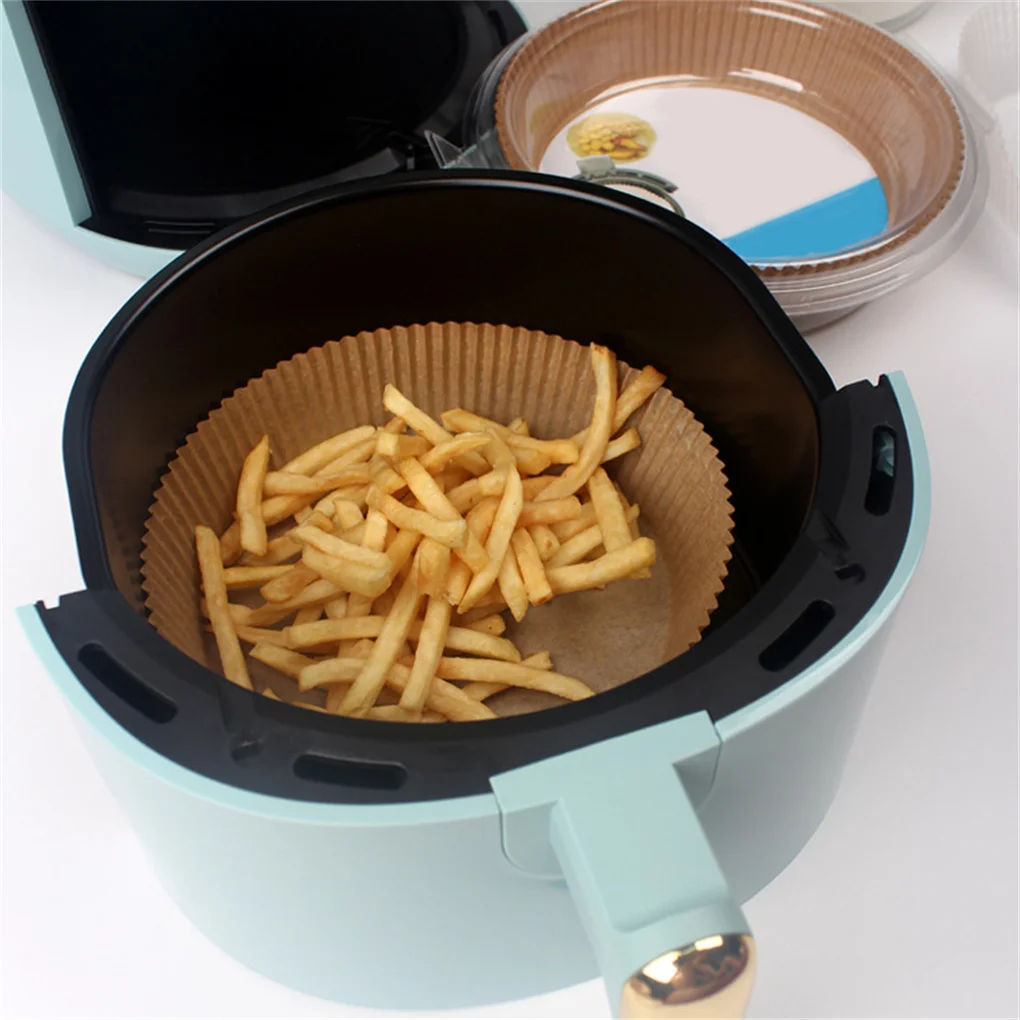 

50pcs/set Air Fryer Disposable Paper Liner Non-Stick Mat Steamer Round Paper Baking Mats Kitchen AirFryer Baking Accessories