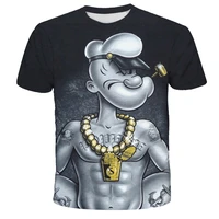 2022 summer hot fashion trend mens quality t shirt funny design popeye print male handsome top t shirt cool cool male t shirt