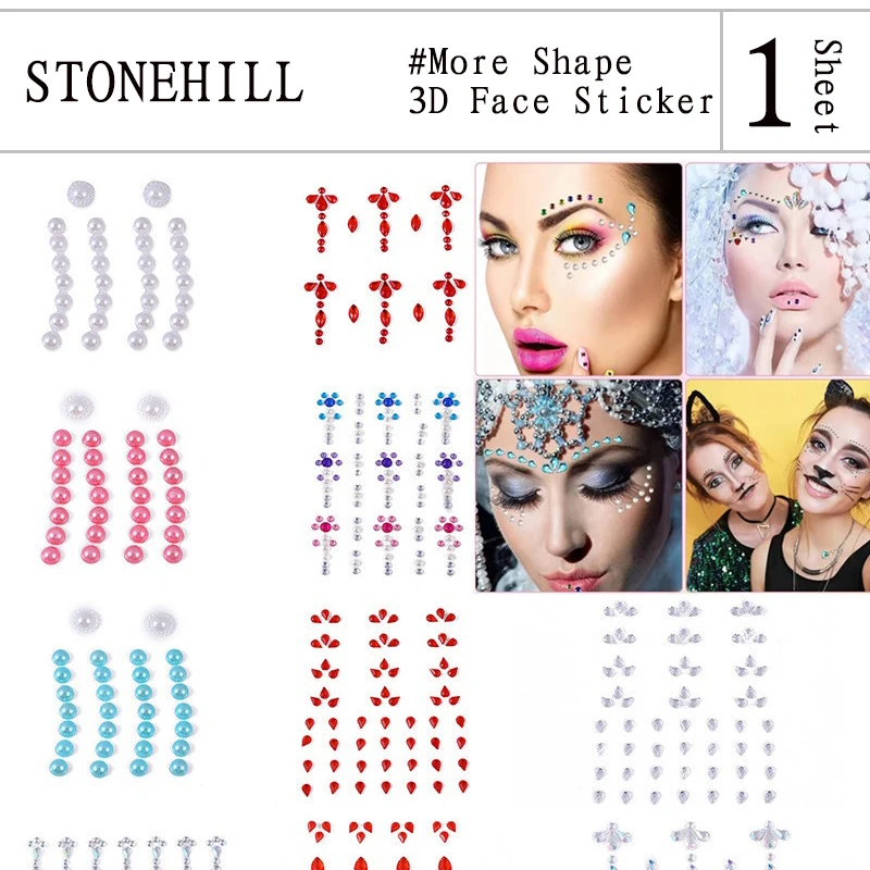 

1 шт., прозрачные Временные татуировки-наклейки для лица