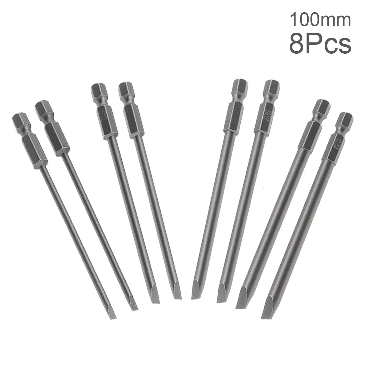 

8Pcs/Set Magnetic Slotted Screwdriver Bits Electric/Pneumatic Hex Long Screwdriver Bit Power Tool Accessories