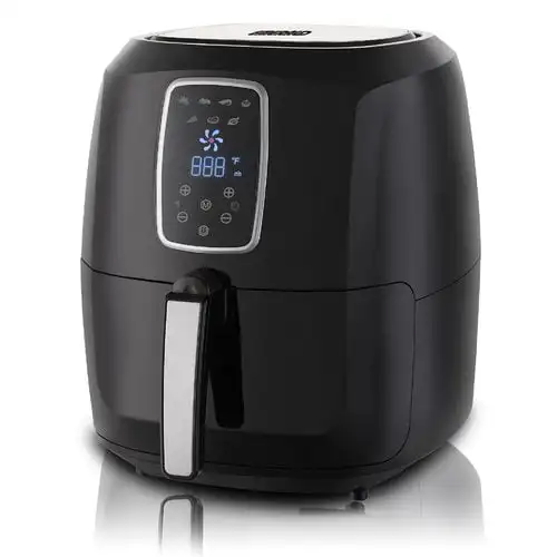 Air Fryer 1800 Watts with Digital LED Touch Display & Slide out Pan, Detachable Basket 5.5QT Capacity (1804)