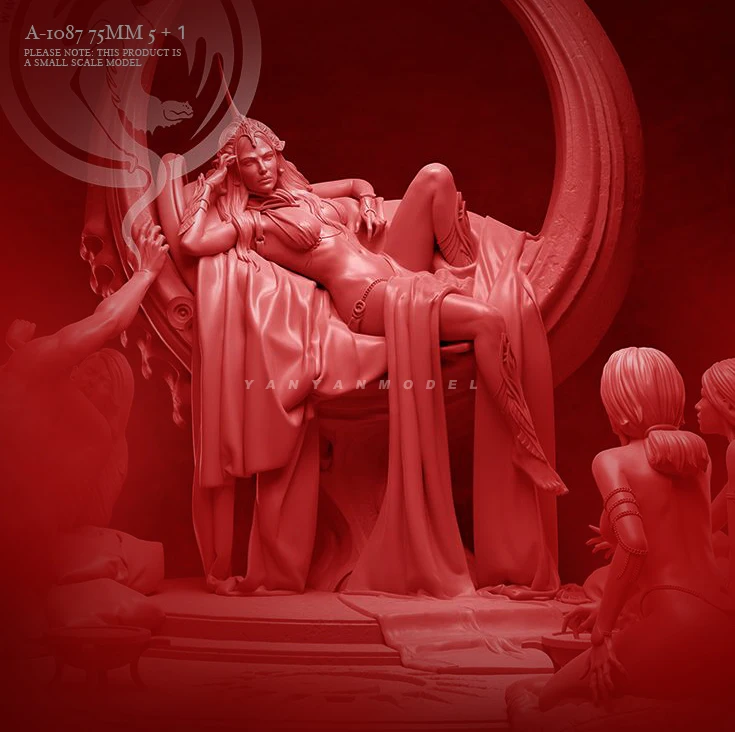 

NXTianwang Palace5 People with Floor Resin Figure Model Kit Tumei Colorless Self-assembly Resin Doll Soldier Movable Figure 75mm