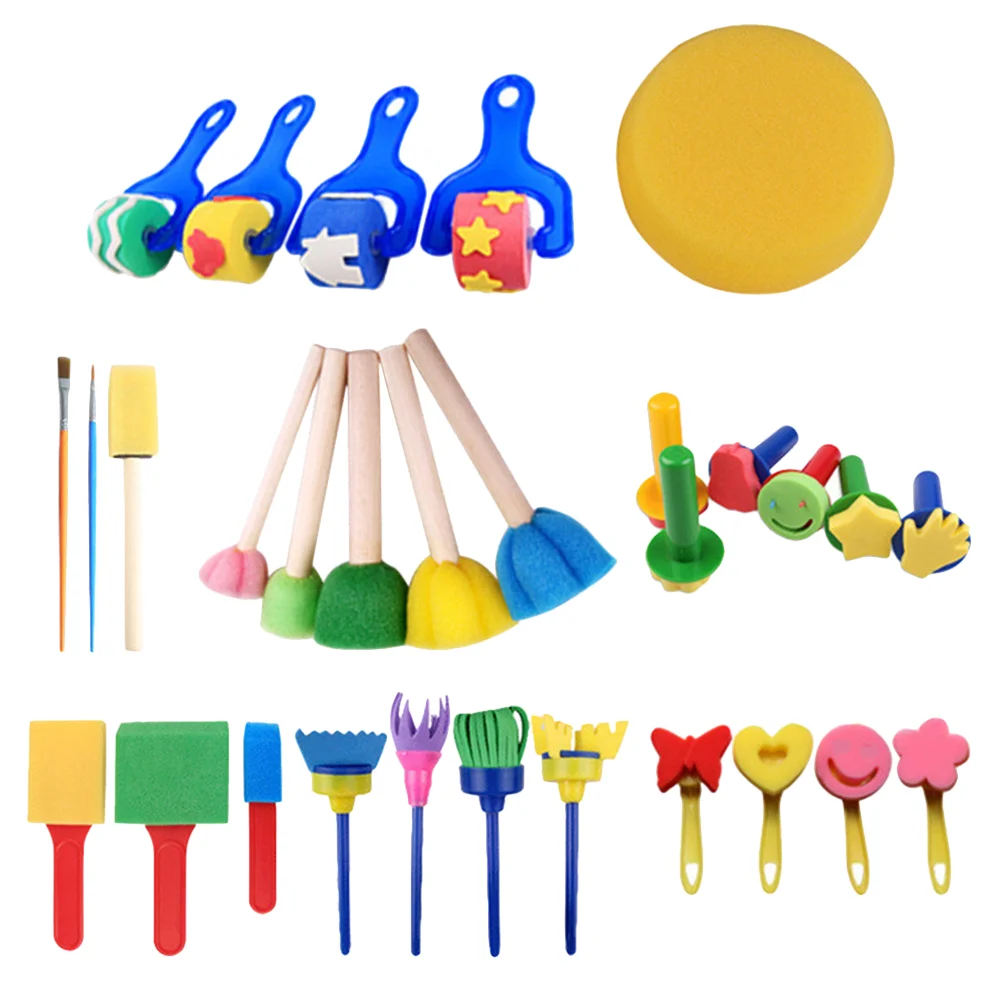 

Toddler Brushes Kids Drawing Toolstoddlers Supplies Setsponge Brushgraffiti Tool Children Staining Painting Shapes