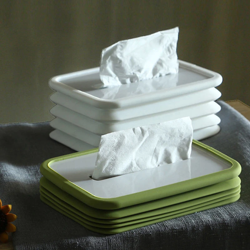 

New Tissue Box Home Decoration Anti-drop Desktop Tissue Foldable Tissue Box