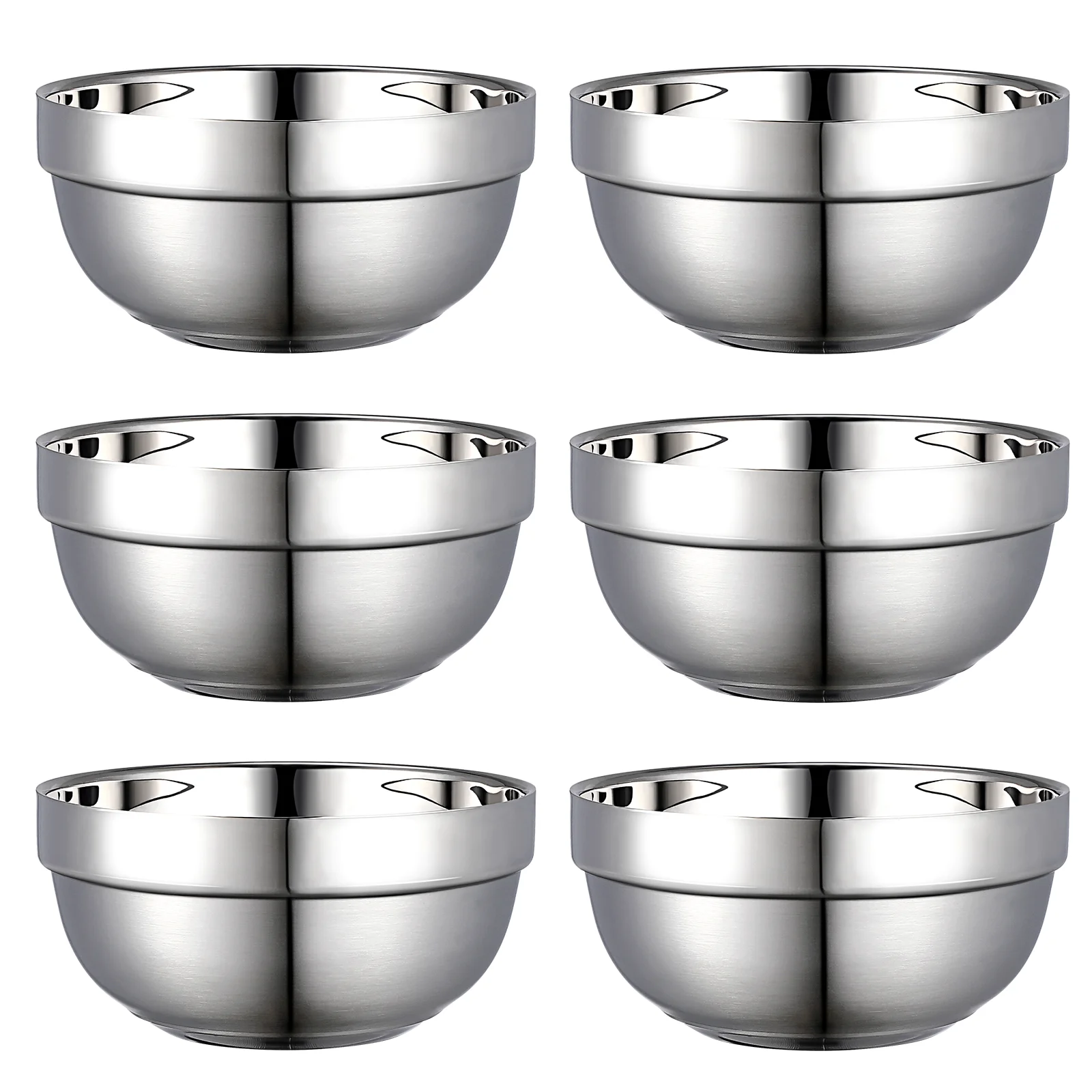 

Bowls Stainless Steel Bowl Metal Serving Heat Insulated Mixing Rice Ice Soup Cream Dishes Double Layer Snack Dining Set Prep
