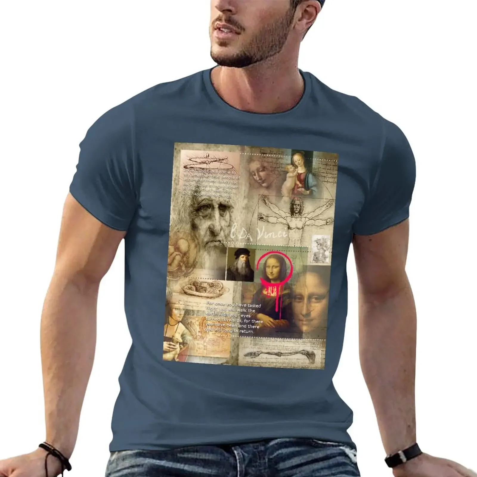 Футболка leonardo da vinci одежда в стиле хиппи эстетичная однотонные черные футболки с
